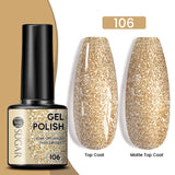Gold Glitter Gel Nail Polish – Champagne Sparkle UV Semi-Permanent 7ml