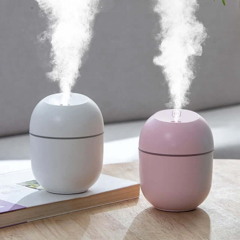220Ml Mini Air Humidifier with LED Night Lamp Aromatherapy Oil Diffuser Mist Maker USB Rechargable for Car Home Office
