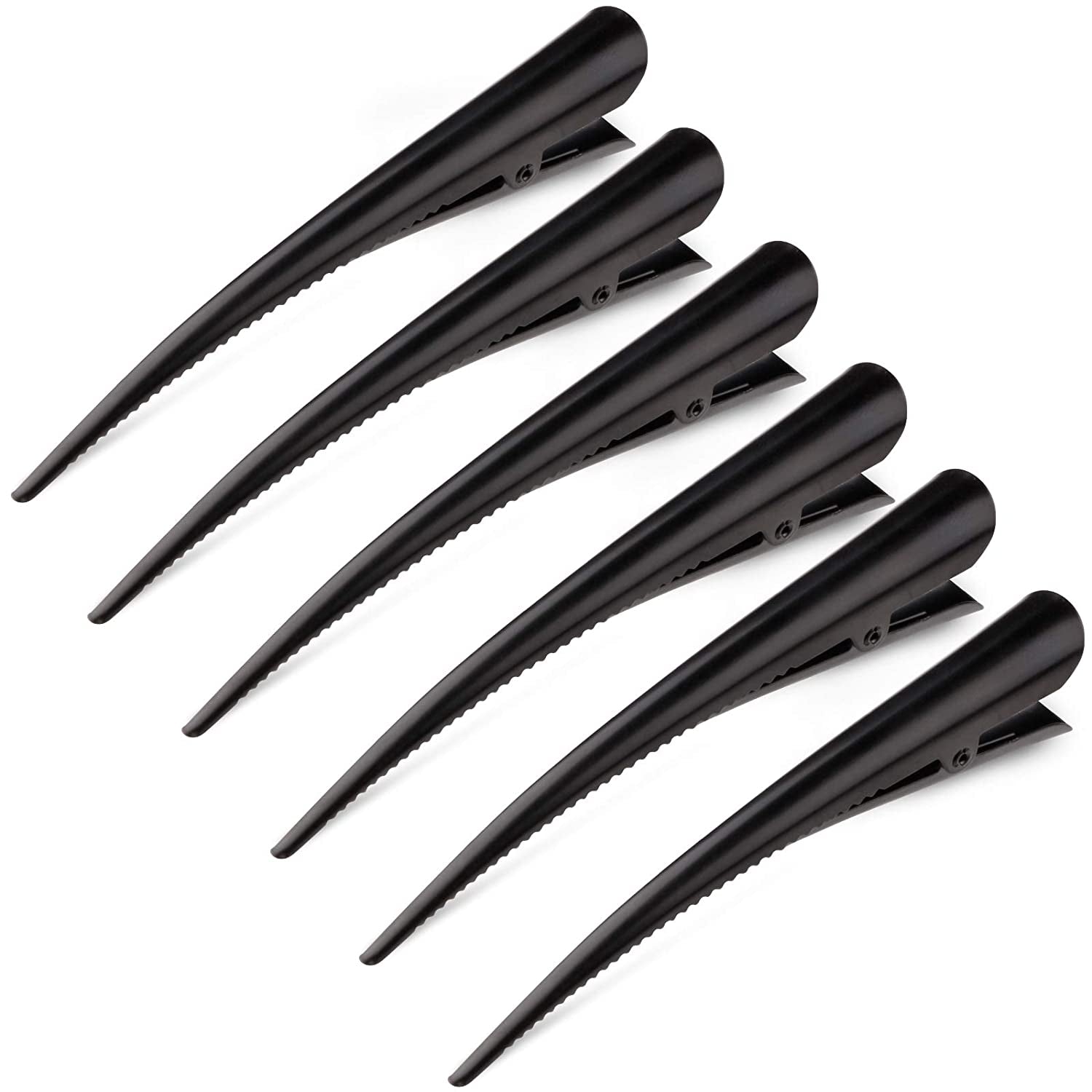 Large Long Alligator Hair Clips for Styling Salon Sectioning, 5 Inch Rust-Proof Durable Non-Slip Duckbill Metal Clips for Women Thick and Thin Hair (6 Pack) Black