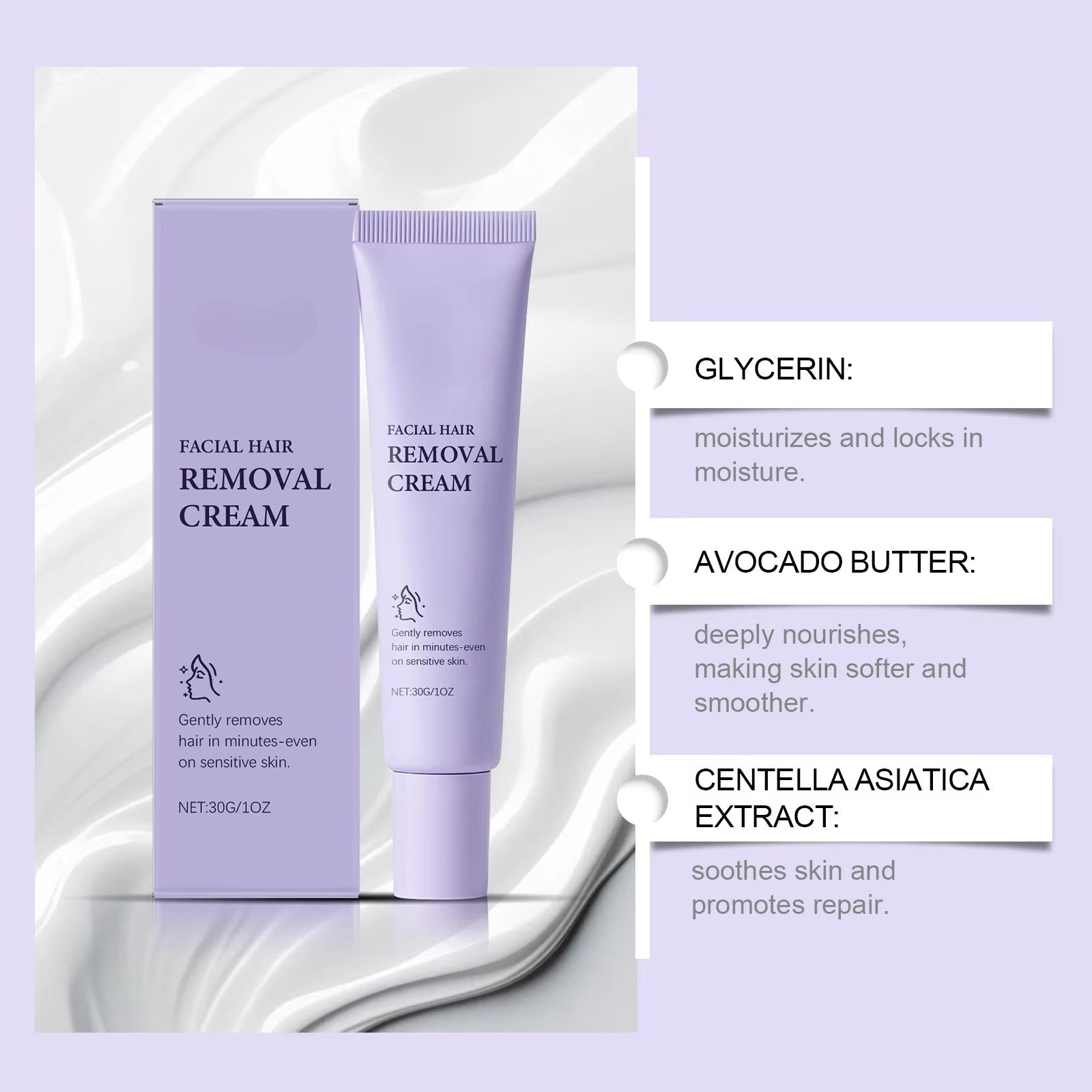 Hair Removal Cream – SmoothSilk™ Painless Formula for Sensitive Skin
