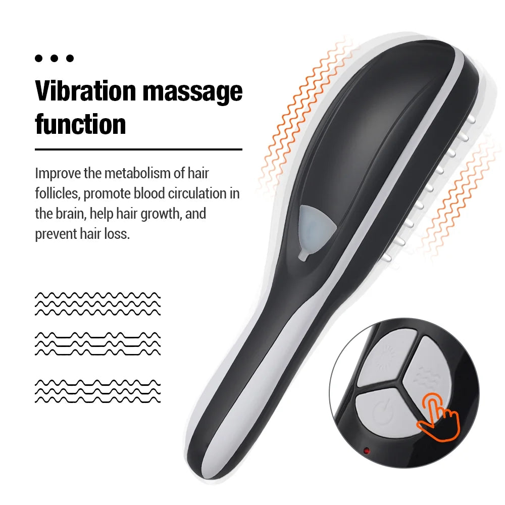 Electric Scalp Massager Comb with Red & Blue Light for Hair