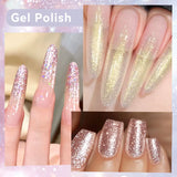 Gold Glitter Gel Nail Polish – Champagne Sparkle UV Semi-Permanent 7ml