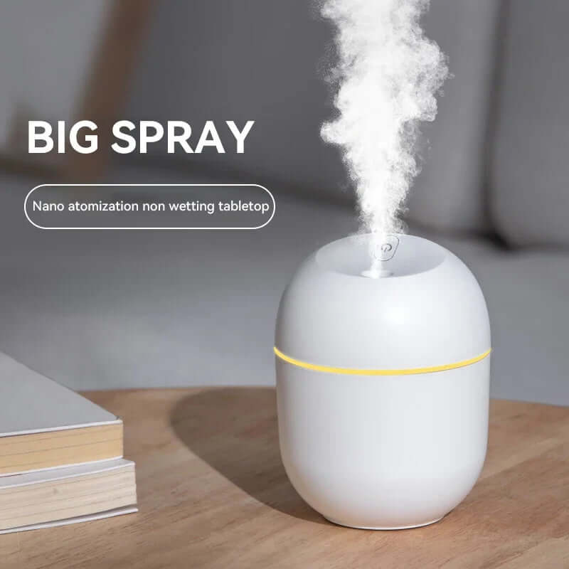 220Ml Mini Air Humidifier with LED Night Lamp Aromatherapy Oil Diffuser Mist Maker USB Rechargable for Car Home Office