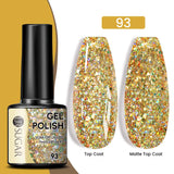 Gold Glitter Gel Nail Polish – Champagne Sparkle UV Semi-Permanent 7ml