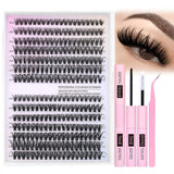 DIY Lash Extension Kit – 280pcs Lash Clusters with Bond & Tweezers