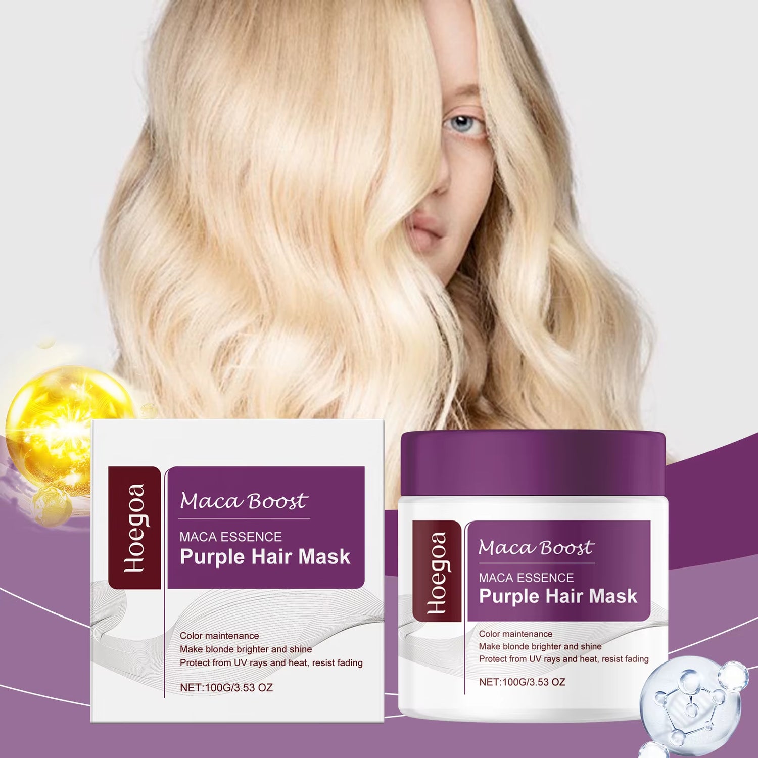 Magical Purple Hair Mask – Professional Toning Treatment for Blonde, Silver, Gray &amp; Highlighted Hair to Eliminate Brass and Yellow Tones