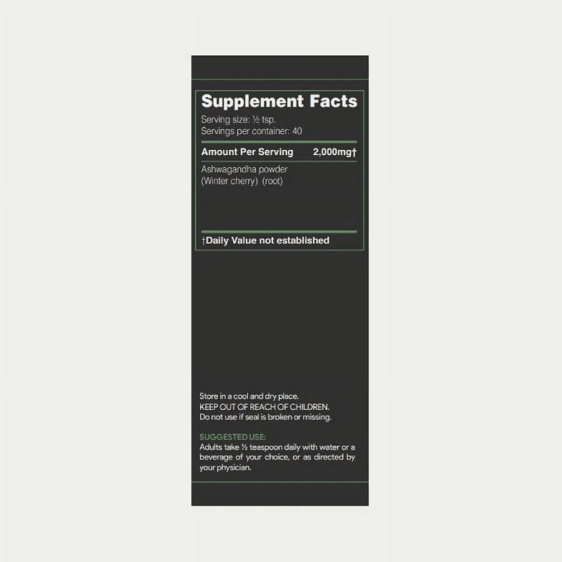Ashwagandha Powder Supplement for Energy &amp; Stress Relief