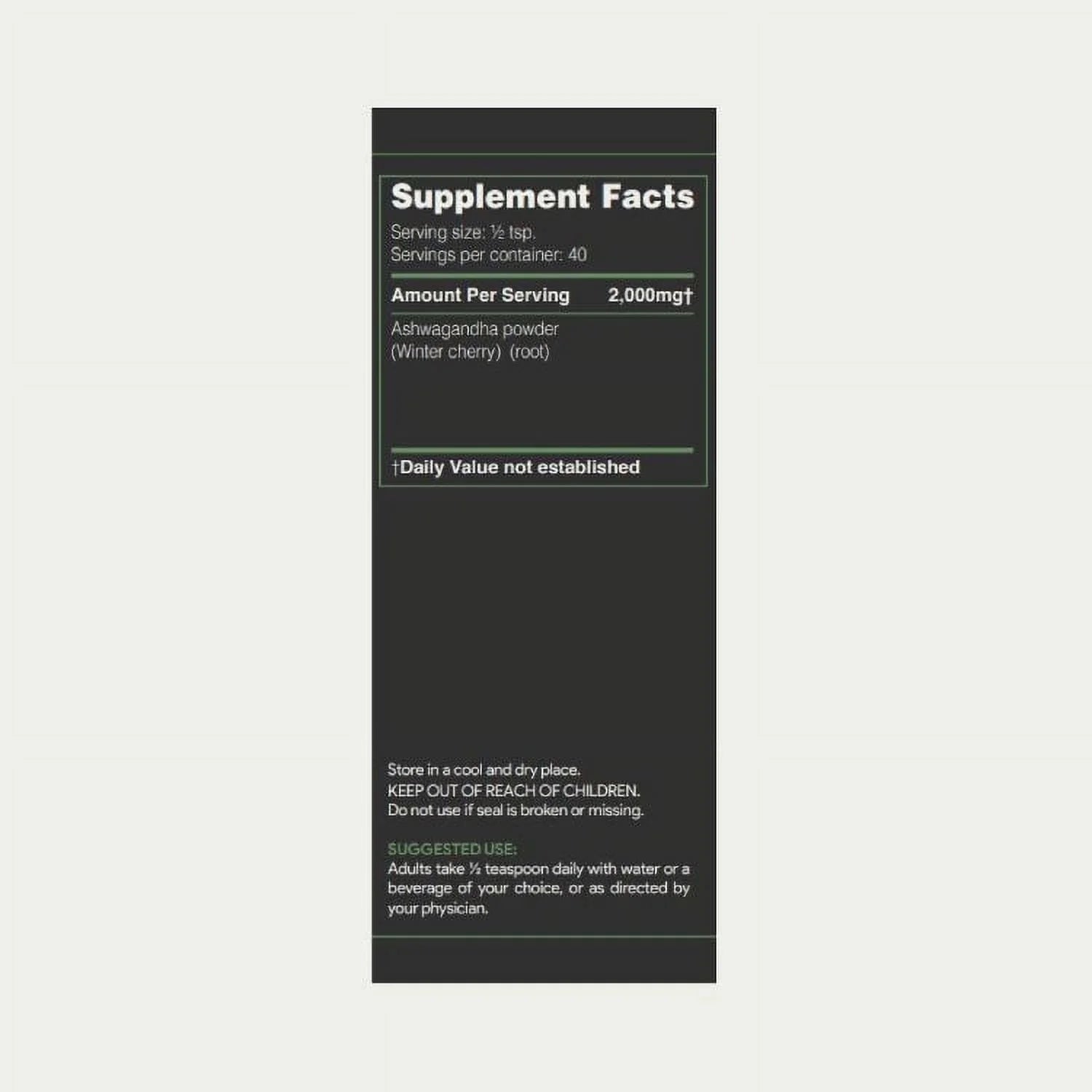 Ashwagandha Powder Supplement for Energy &amp; Stress Relief