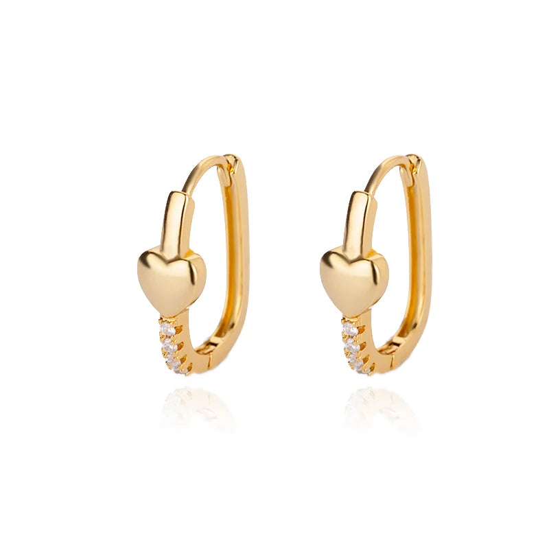 Gold Stainless Steel Round Hoop Earrings for Women