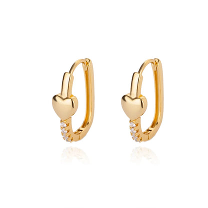 Gold Stainless Steel Round Hoop Earrings for Women