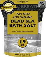 Dead Sea Salt Bath Soak 19 lbs Fine Grain for Relaxation & Skin Care