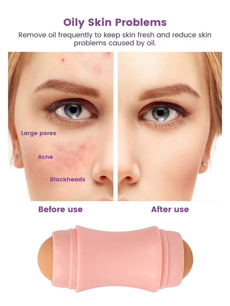 Oil Absorbing Roller – MatteGlow™ Reusable Volcanic Face Roller