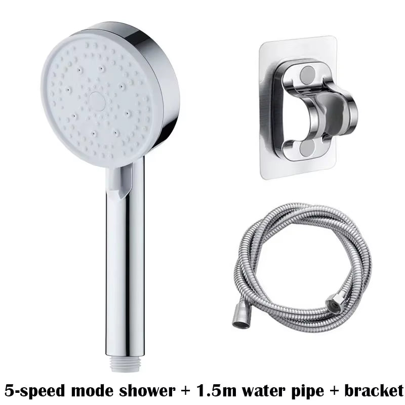 High Pressure Shower Head 5 Modes Adjustable Water Saving Handheld