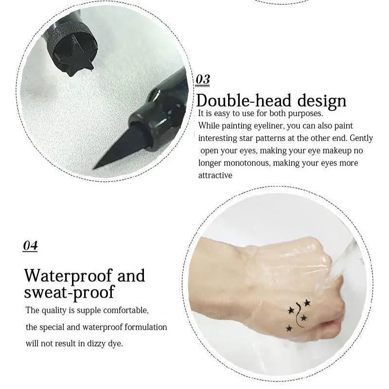Eyeliner Stamp Pen – Double-Ended Triangle Wing Cat Eye Tool