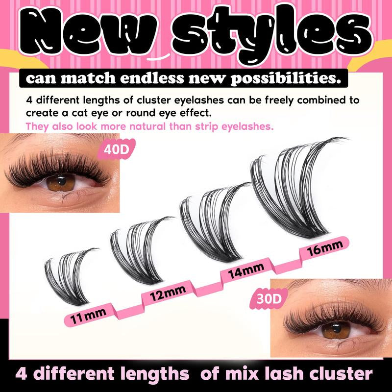 9-16mm DIY Lash Extension Kit: 280pcs Lash Clusters [Bond &amp; Seal, Tweezers]