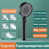 High Pressure Shower Head 5 Modes Adjustable Water Saving Handheld