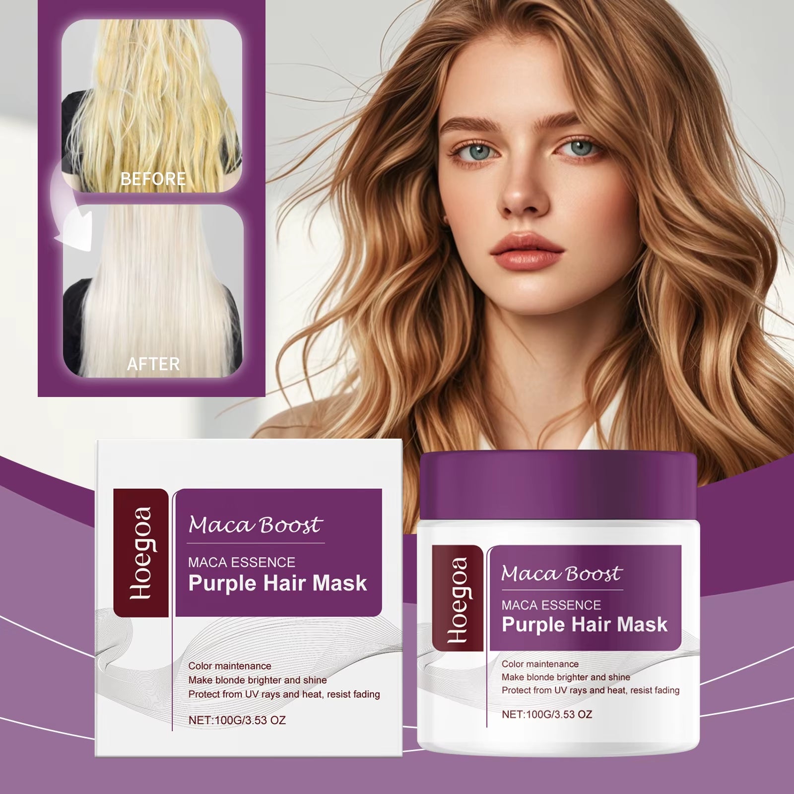 Magical Purple Hair Mask – Professional Toning Treatment for Blonde, Silver, Gray &amp; Highlighted Hair to Eliminate Brass and Yellow Tones