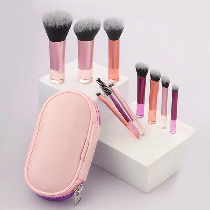 10-Piece Mini Makeup Brush Set for Enhanced Beauty Application at Home and On-the-Go