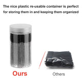 100PCS Disposable Eyelash Brush, Mascara Wands Makeup Brushes Applicators Kits for Eyelash Extensions and Eyebrow Brush with Container (Black)