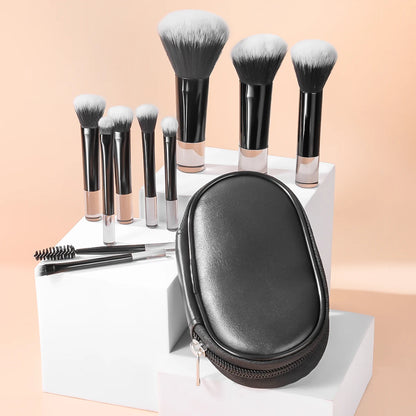 10-Piece Mini Makeup Brush Set for Enhanced Beauty Application at Home and On-the-Go