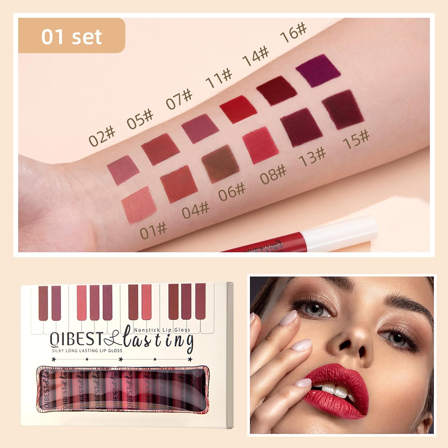 Ultimate 12-Piece Matte Liquid Lipstick Set - 24-Hour Waterproof &amp; Long-Lasting Lip Color for Women &amp; Girls - Perfect Gift for Any Occasion!