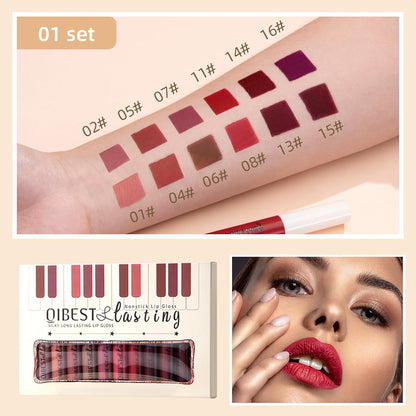 Ultimate 12-Piece Matte Liquid Lipstick Set - 24-Hour Waterproof &amp; Long-Lasting Lip Color for Women &amp; Girls - Perfect Gift for Any Occasion!