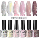 Gold Glitter Gel Nail Polish – Champagne Sparkle UV Semi-Permanent 7ml