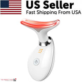 Neck Face Lifting Massager Skin Tighten Device LED anti Wrinkle Double Chin US