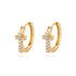 Gold Stainless Steel Round Hoop Earrings for Women