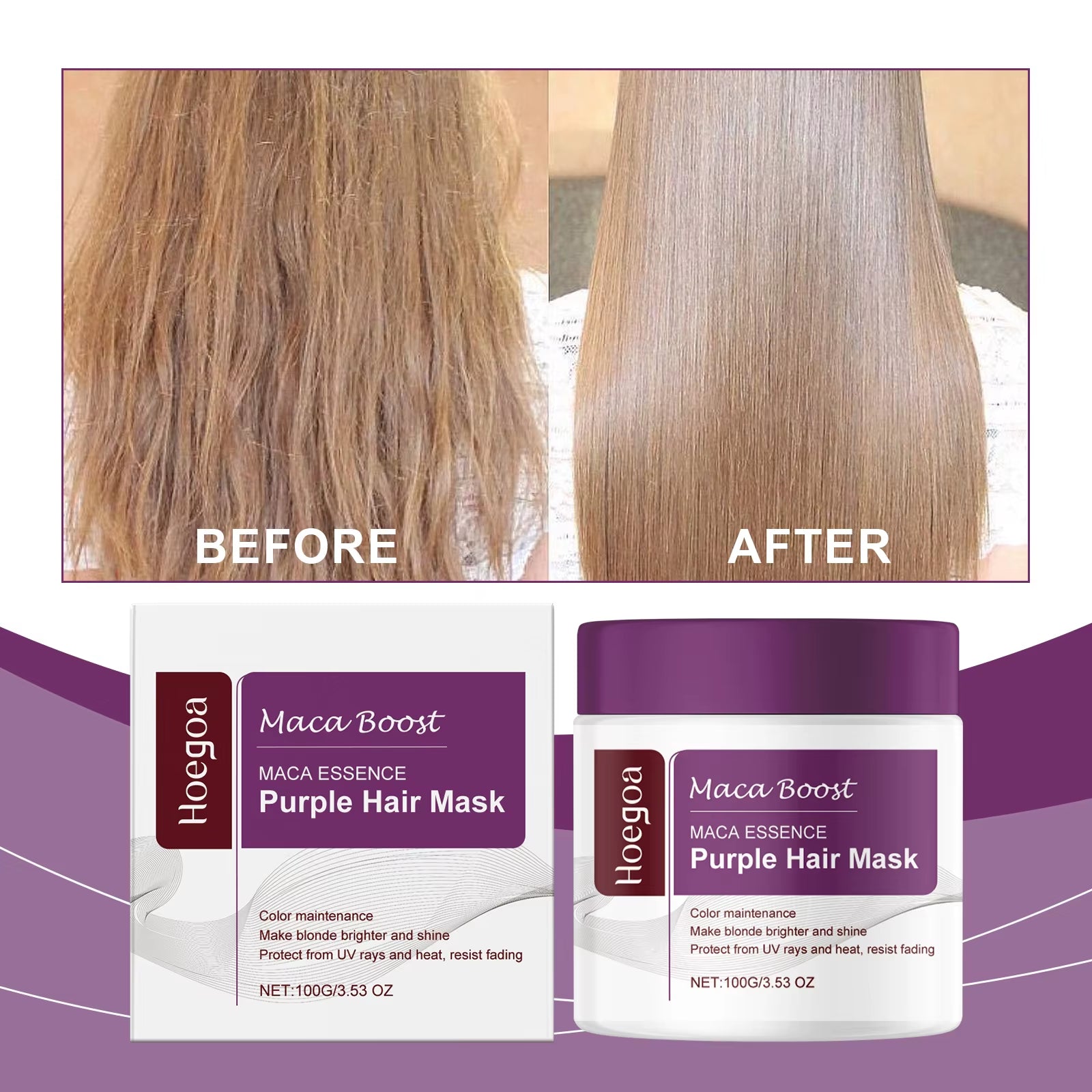 Magical Purple Hair Mask – Professional Toning Treatment for Blonde, Silver, Gray &amp; Highlighted Hair to Eliminate Brass and Yellow Tones