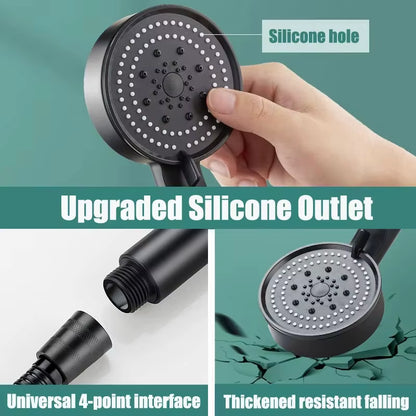 High Pressure Shower Head 5 Modes Adjustable Water Saving Handheld