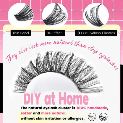 9-16mm DIY Lash Extension Kit: 280pcs Lash Clusters [Bond &amp; Seal, Tweezers]