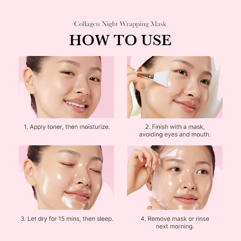 DermaGlow™ 5PC Korean Collagen Peel-Off Mask – Elasticity Boost &amp; Deep Hydration for Radiant, Firm Skin