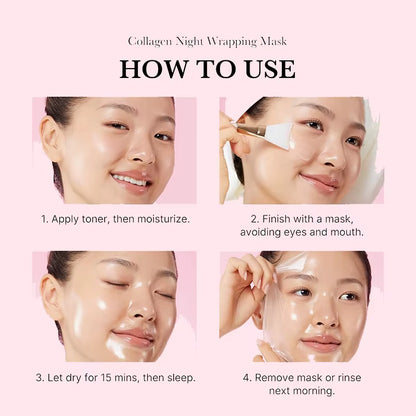 DermaGlow™ 5PC Korean Collagen Peel-Off Mask – Elasticity Boost &amp; Deep Hydration for Radiant, Firm Skin