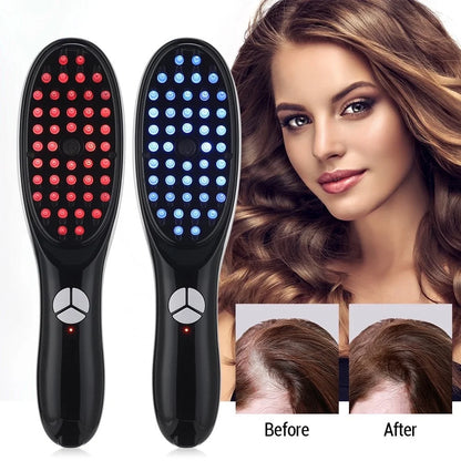 Electric Scalp Massager Comb with Red &amp; Blue Light for Hair 