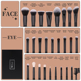 Professional Makeup Brushes Set 27Pcs Makeup Brush Set Premium Synthetic Kabuki Foundation Blending Face Powder Blush Concealers Eye Shadows Brushes
