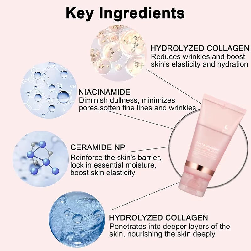 DermaGlow™ 5PC Korean Collagen Peel-Off Mask – Elasticity Boost &amp; Deep Hydration for Radiant, Firm Skin