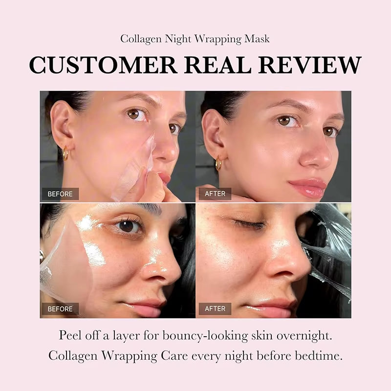 DermaGlow™ 5PC Korean Collagen Peel-Off Mask – Elasticity Boost &amp; Deep Hydration for Radiant, Firm Skin
