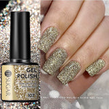 Gold Glitter Gel Nail Polish – Champagne Sparkle UV Semi-Permanent 7ml