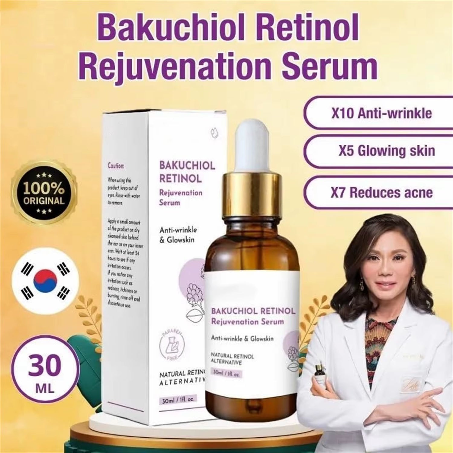 Bakuchiol Serum – Retinol Alternative Anti-Aging Face Serum for Youthful Skin