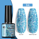 Gold Glitter Gel Nail Polish – Champagne Sparkle UV Semi-Permanent 7ml