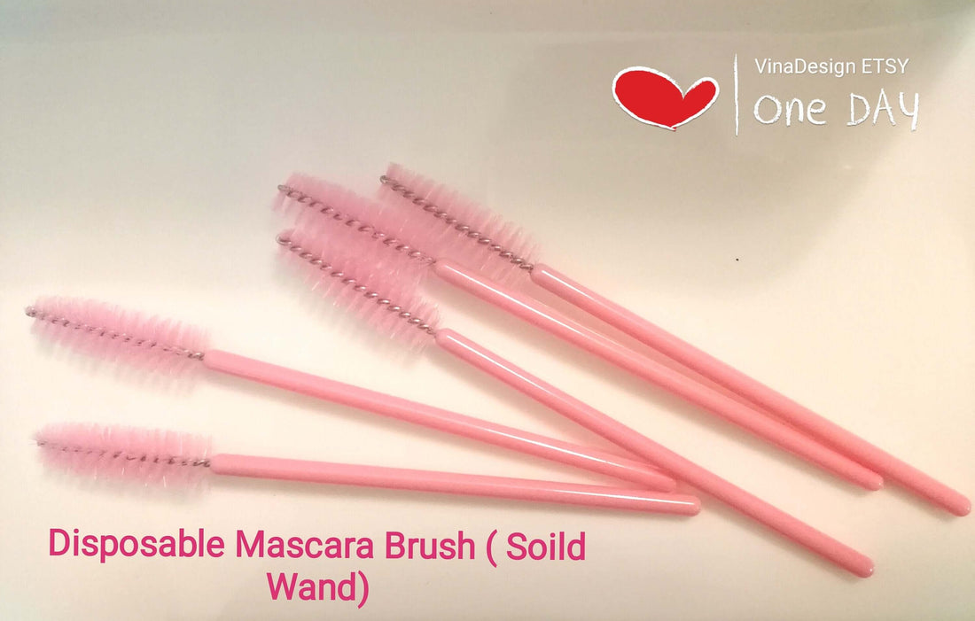 10 Pcs Eco-Friendly Pink Disposable Mascara Wands - Perfect for Beauty Lovers!