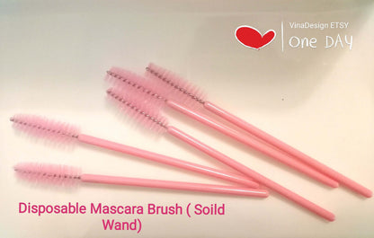 10 Pcs Eco-Friendly Pink Disposable Mascara Wands - Perfect for Beauty Lovers!